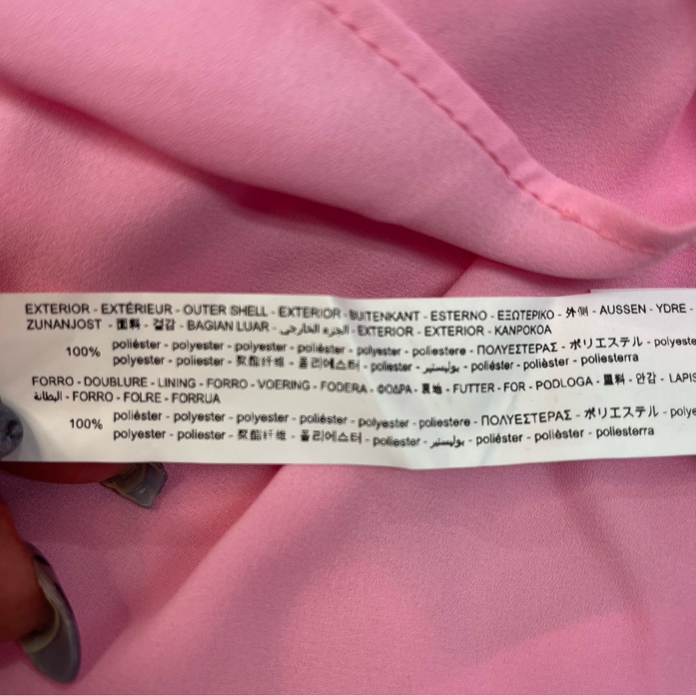 Zara Light Pink Satin Wrap-Style Mini Dress - Picture 8 of 12